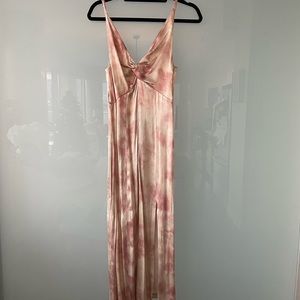 NWT Zara Pink & White Tie Dye Maxi Dress